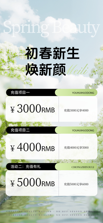 春日医美卡项储值邀请函活动海报