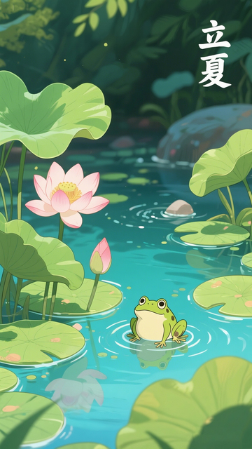 立夏卡通插画