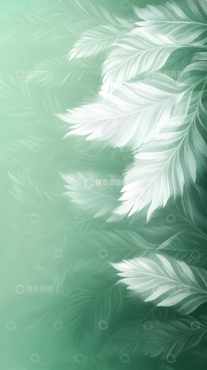 高清大图下载【趣麦麦图】谷雨绿意飘叶意境水墨风节气插画图