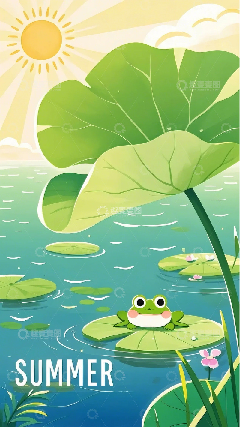 高清大图下载【趣麦麦图】立夏 蜻蜓  荷叶 1