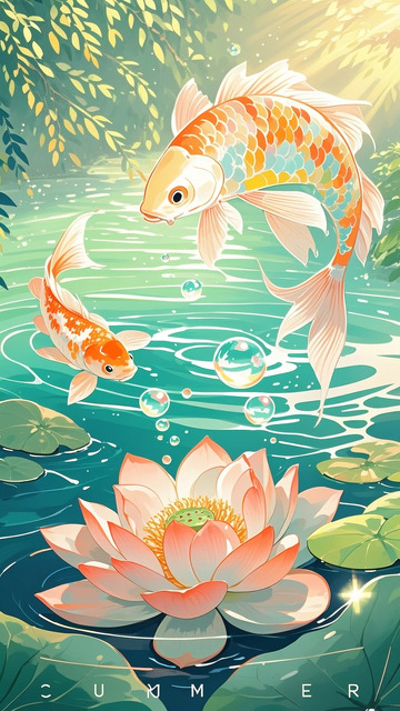 立夏 荷 锦鲤