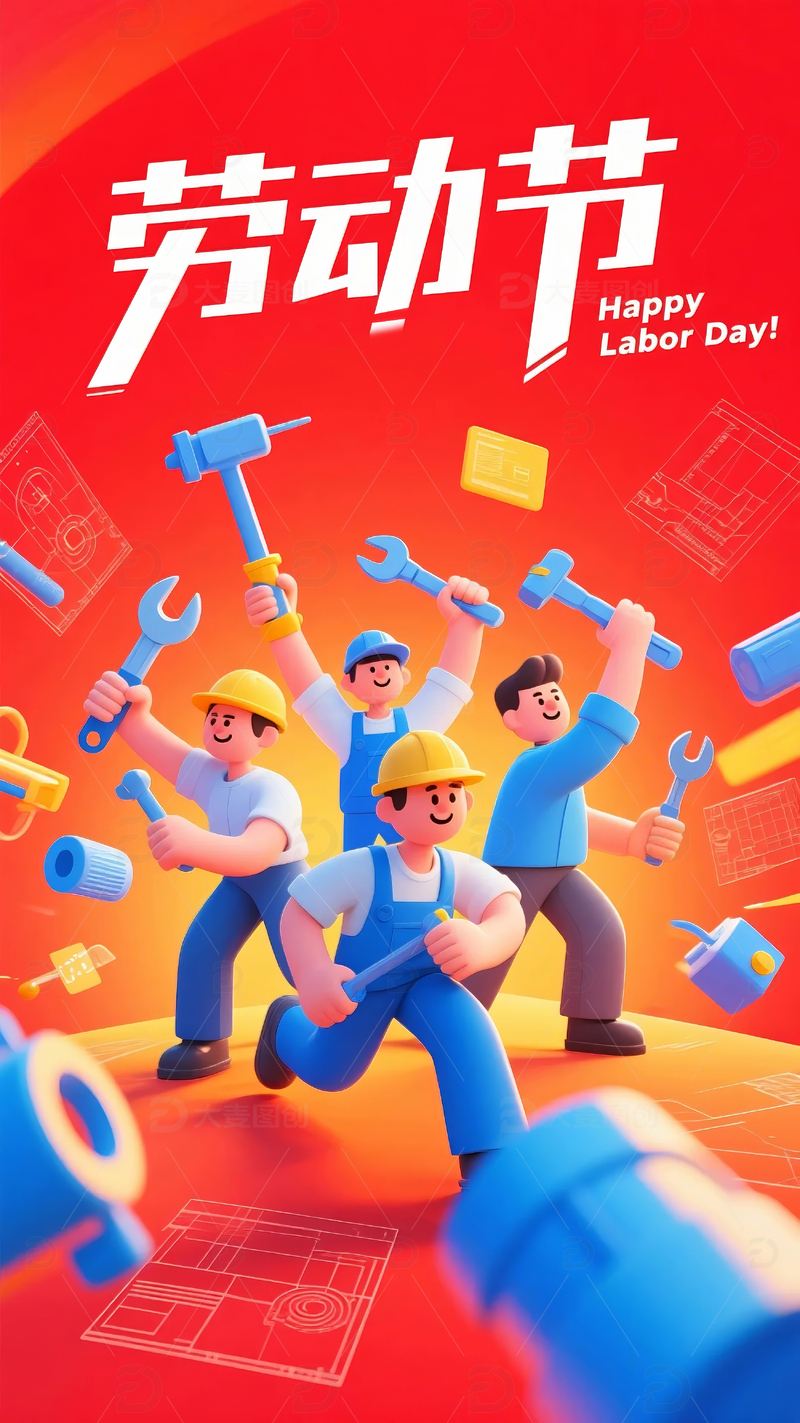 五一劳动节节日海报背景6