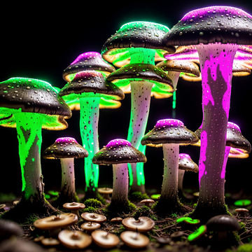 超现实的发光蘑菇3