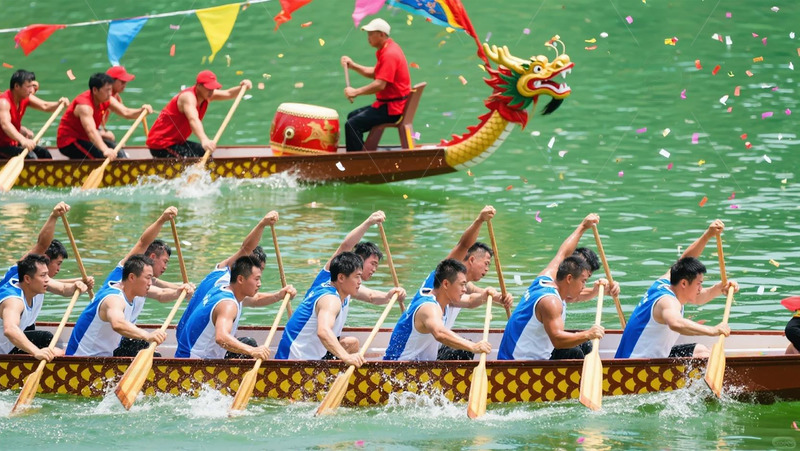 端午节龙舟竞赛摄影图