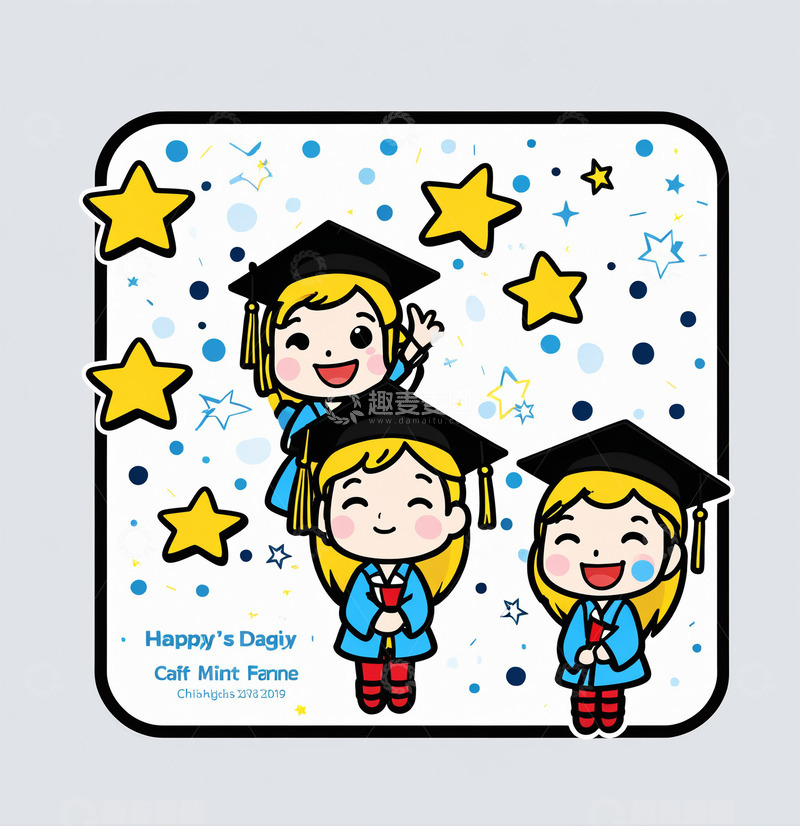 高清大图下载【趣麦麦图】插画学生毕业6