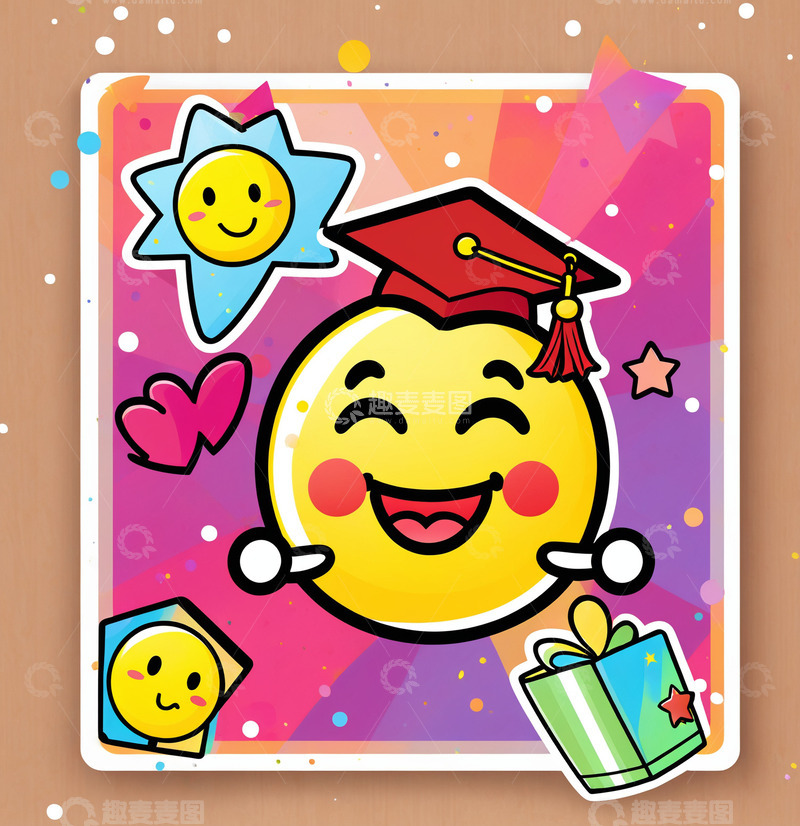 高清大图下载【趣麦麦图】插画学生毕业4