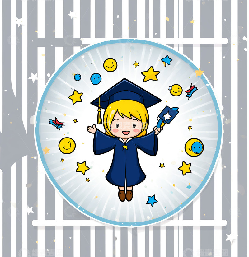 高清大图下载【趣麦麦图】插画学生毕业3