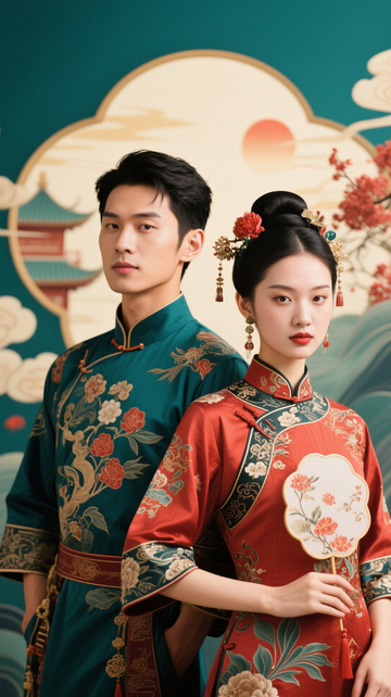 中式国潮直播背景