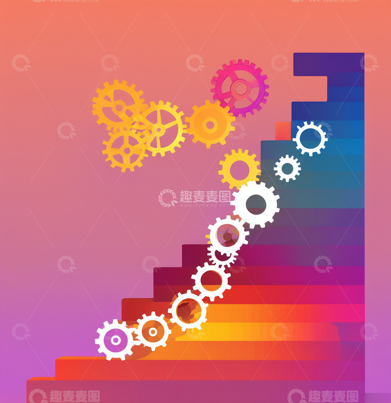 高清大图下载【趣麦麦图】极简书本彩虹渐变3