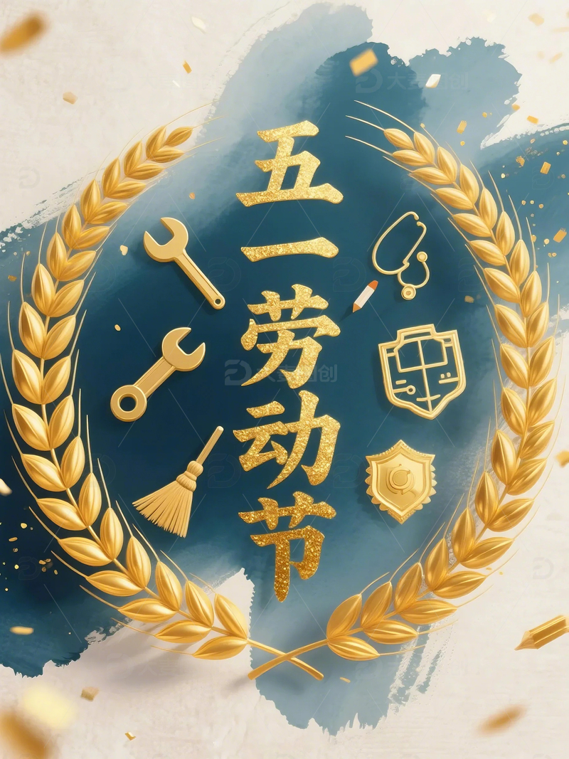 五一劳动节字体海报2