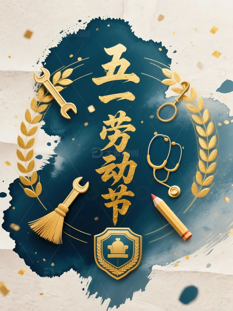 五一劳动节字体海报1