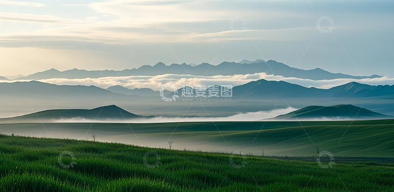 高清大图下载【趣麦麦图】云雾山川草原风光40