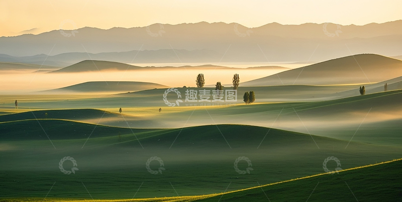 高清大图下载【趣麦麦图】云雾山川草原风光29