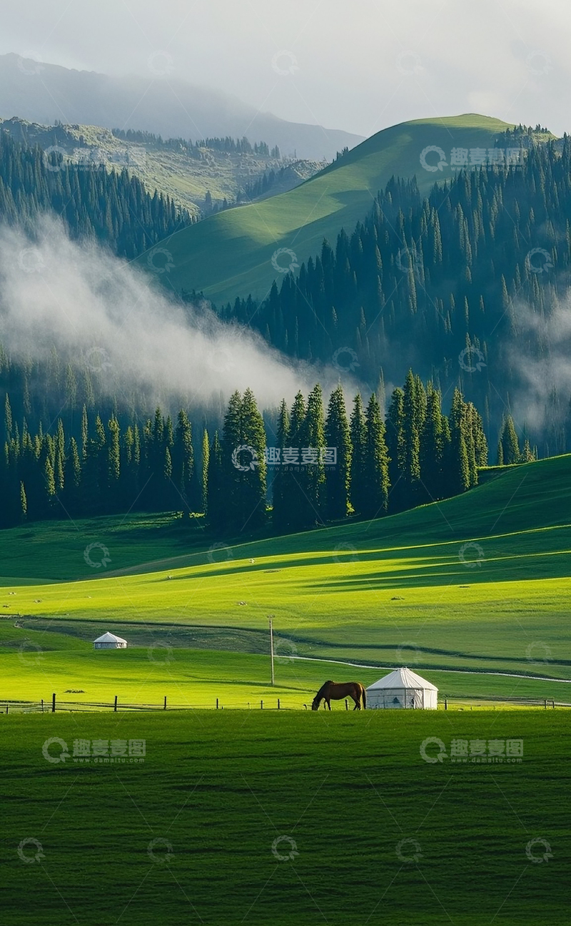 高清大图下载【趣麦麦图】云雾山川草原风光23