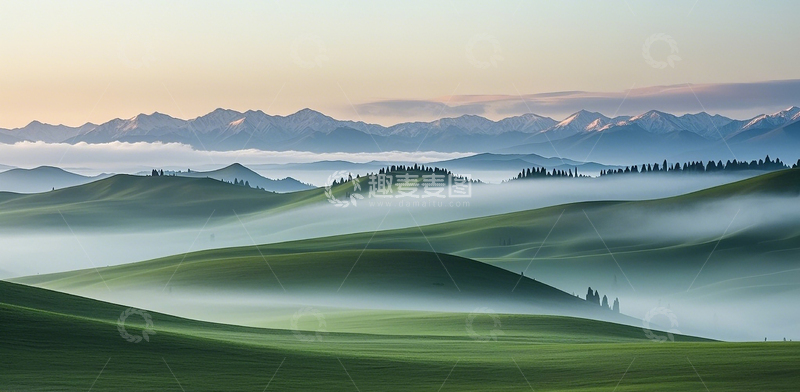 高清大图下载【趣麦麦图】云雾山川草原风光27