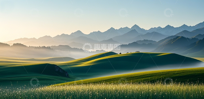 高清大图下载【趣麦麦图】云雾山川草原风光39