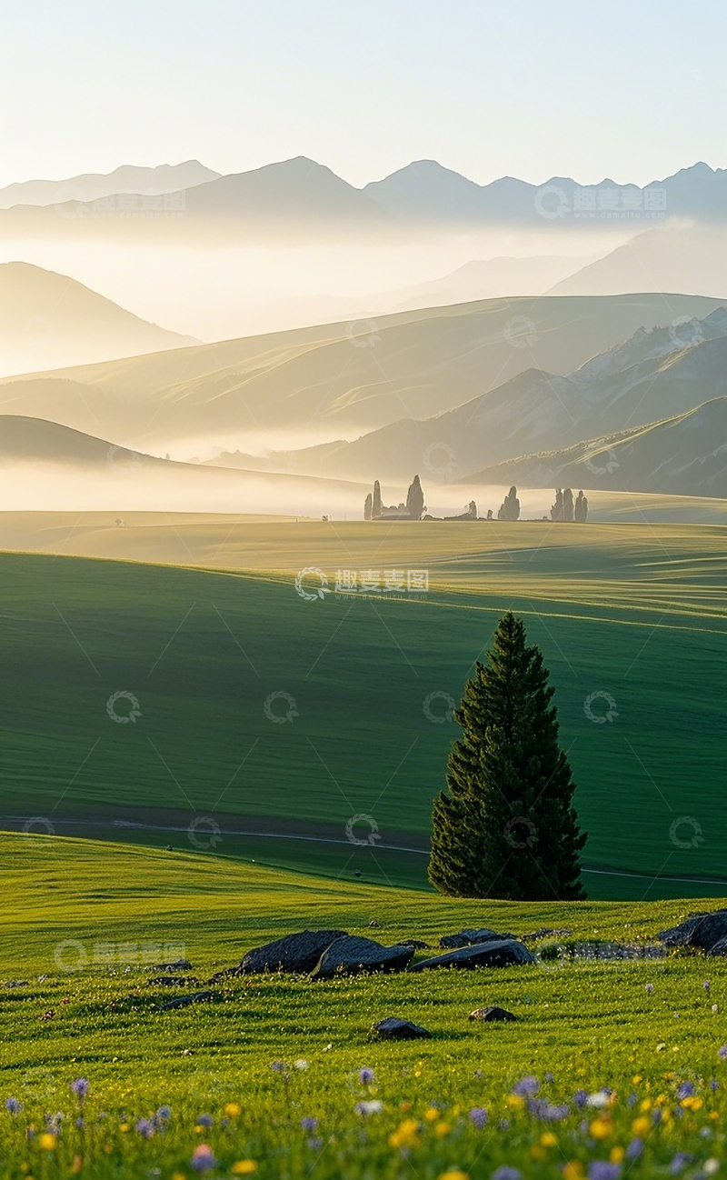 高清大图下载【趣麦麦图】云雾山川草原风光34