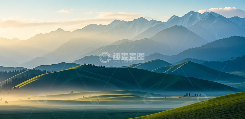 高清大图下载【趣麦麦图】云雾山川草原风光33