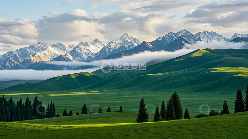 高清大图下载【趣麦麦图】云雾山川草原风光44