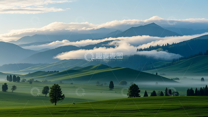 高清大图下载【趣麦麦图】云雾山川草原风光52