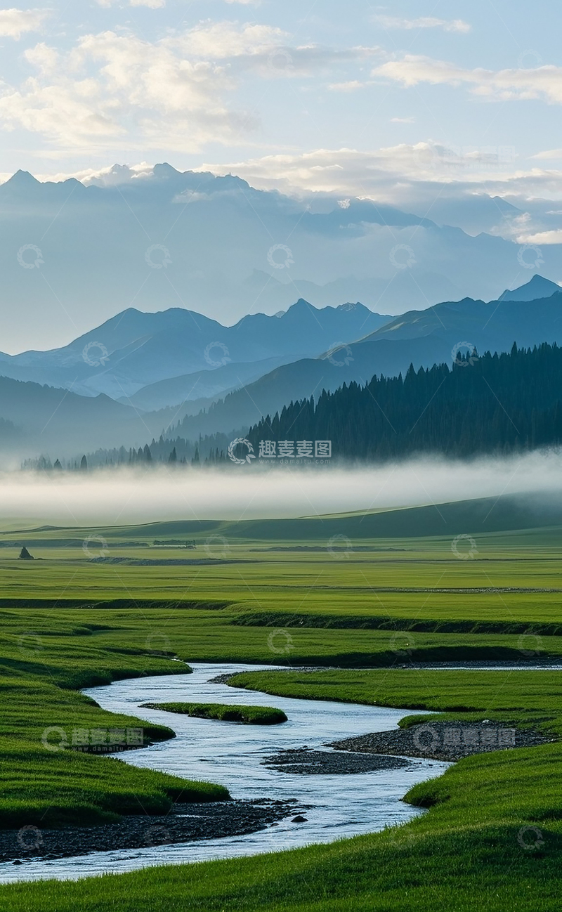高清大图下载【趣麦麦图】云雾山川草原风光20