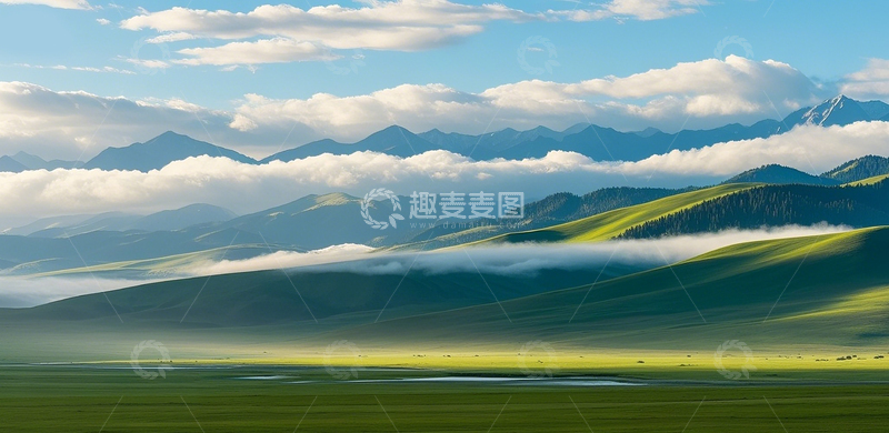 高清大图下载【趣麦麦图】云雾山川草原风光37