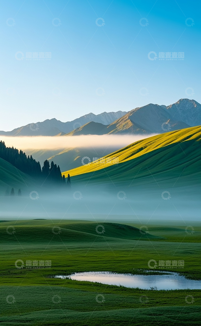 高清大图下载【趣麦麦图】云雾山川草原风光25