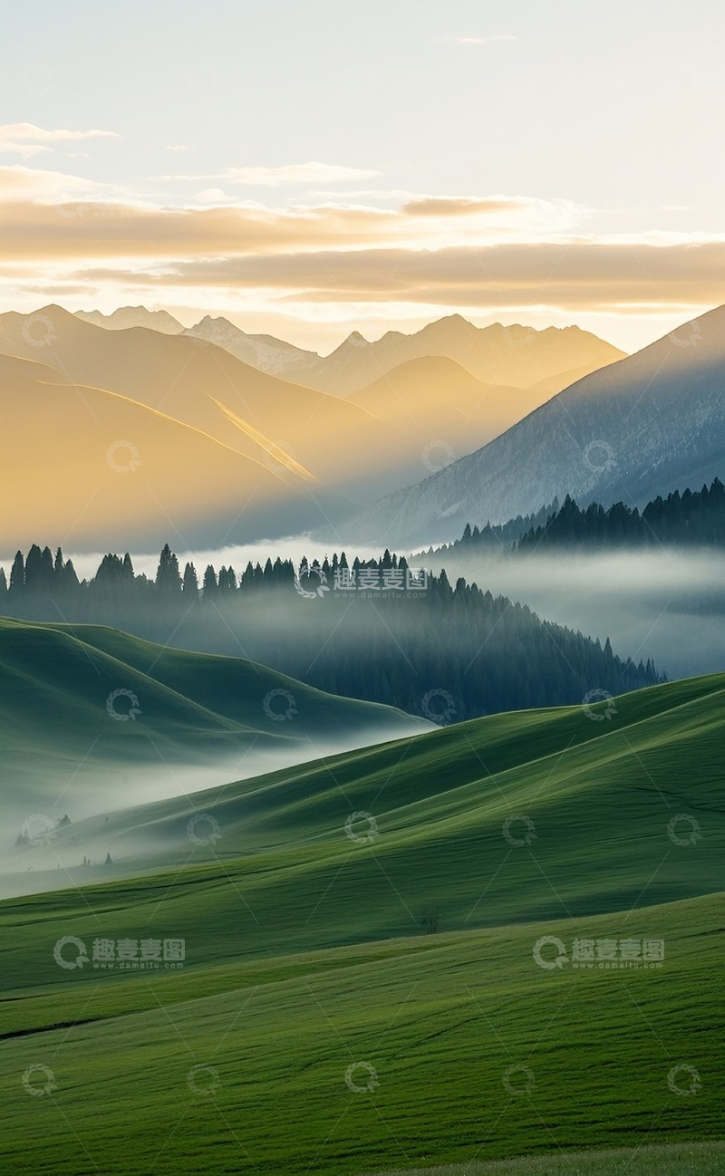 高清大图下载【趣麦麦图】云雾山川草原风光16