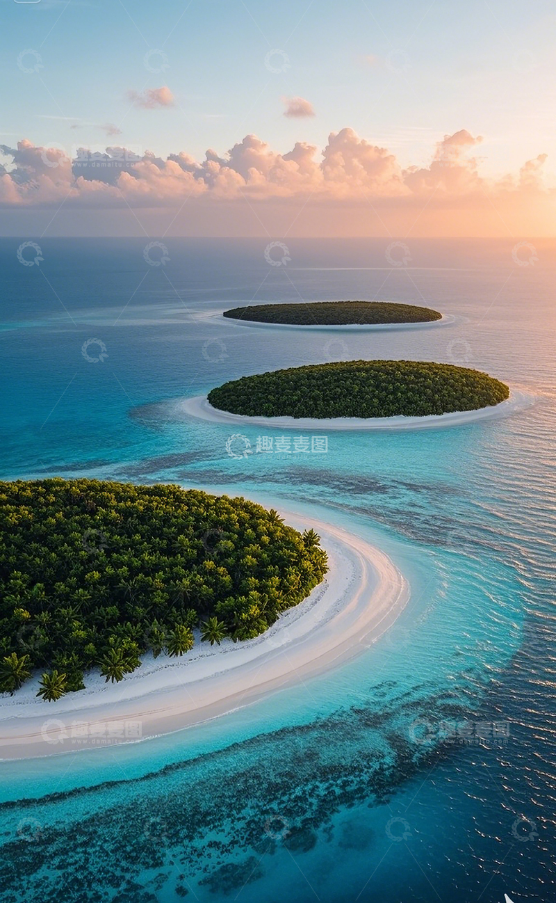 高清大图下载【趣麦麦图】海洋上的小岛