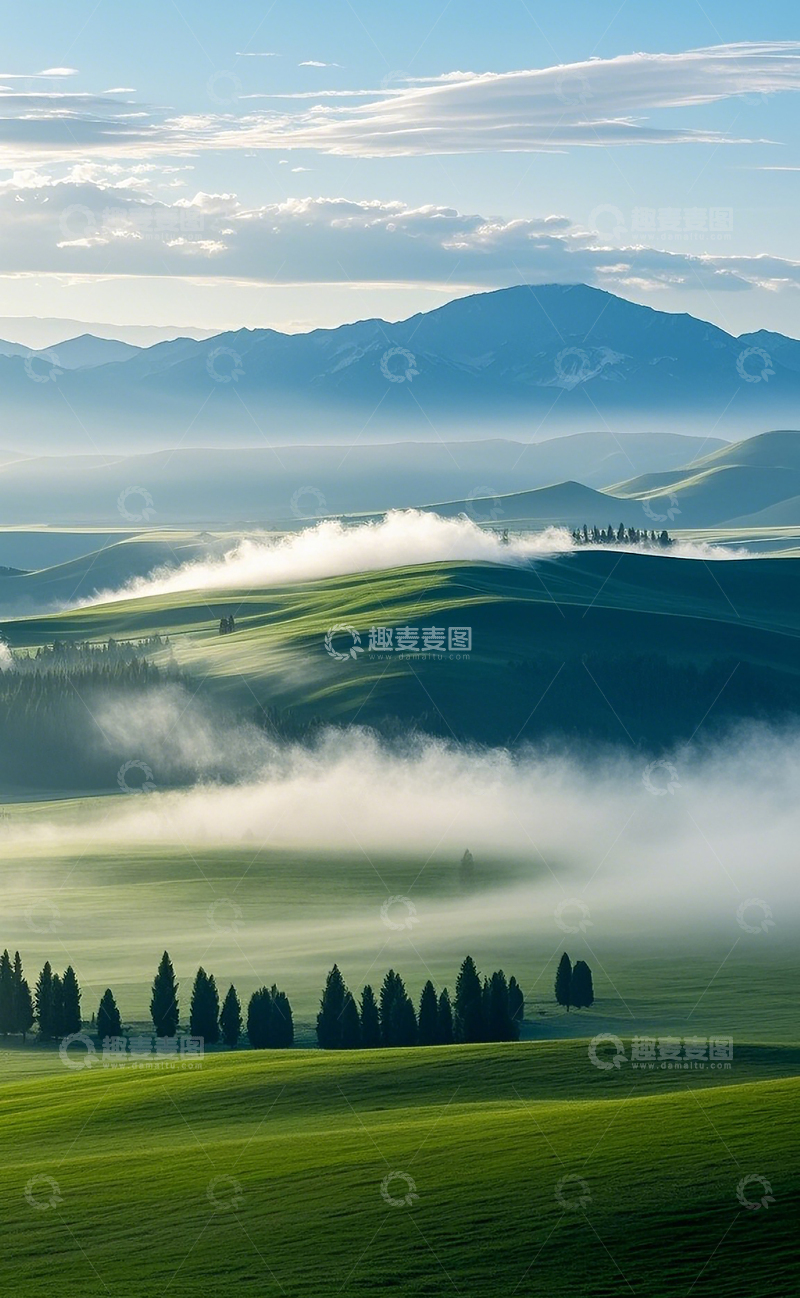 高清大图下载【趣麦麦图】云雾山川草原风光6