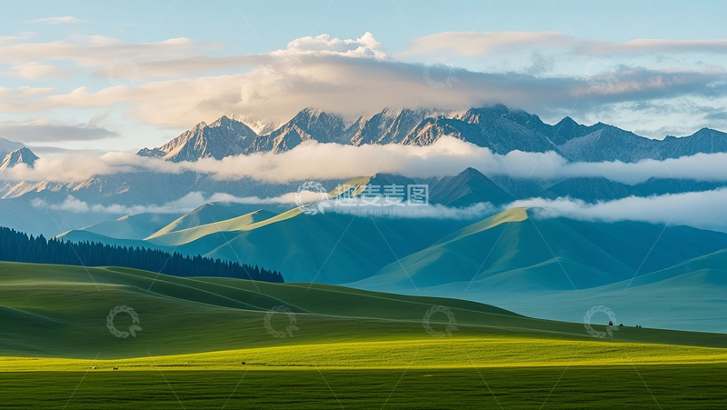 高清大图下载【趣麦麦图】云雾山川草原风光7