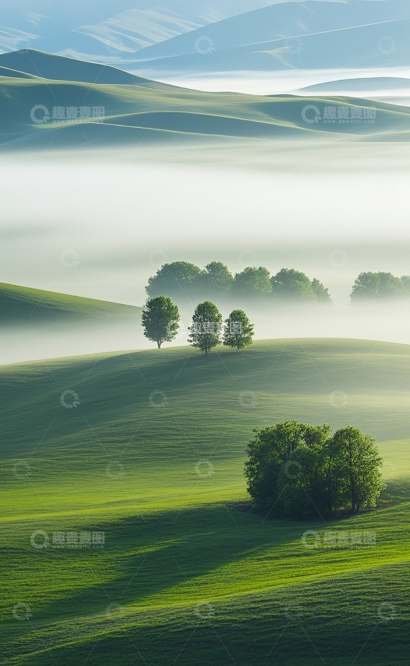 高清大图下载【趣麦麦图】云雾山川草原风光13