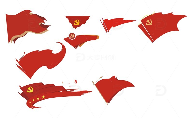 旗帜，文化墙元素