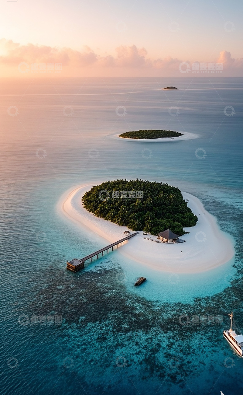 高清大图下载【趣麦麦图】海洋上的小岛5
