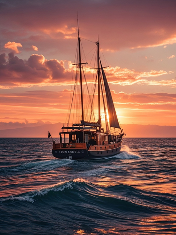 帆船行驶在海面上2