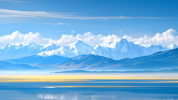 蓝天白云自然风光