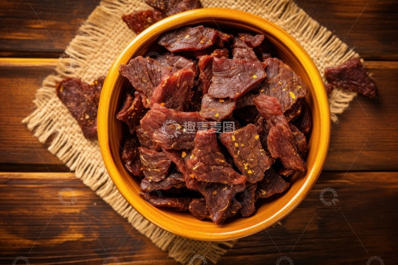 高清大图下载【趣麦麦图】一盘牛肉干食物
