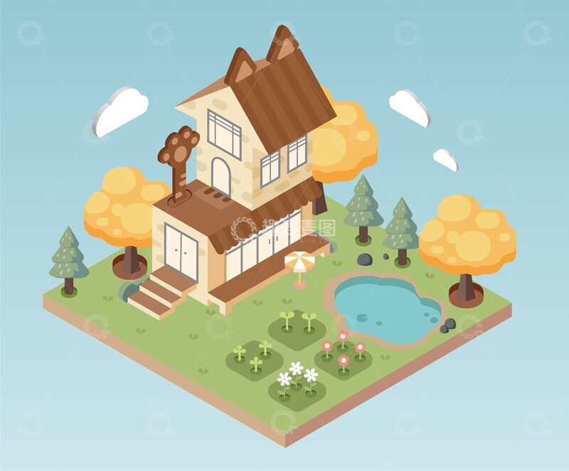 源文件下载【趣麦麦图】场景插画
