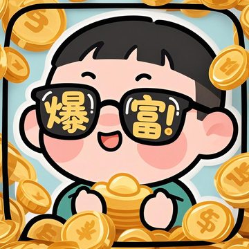 卡通暴富手绘头像