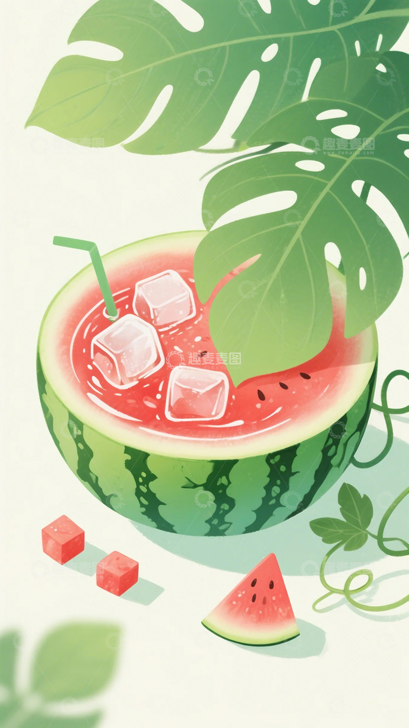 高清大图下载【趣麦麦图】夏天 西瓜 立夏 