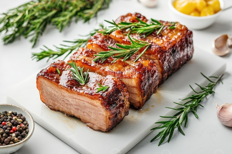 高清大图下载【趣麦麦图】一盘烤肉放置在桌面