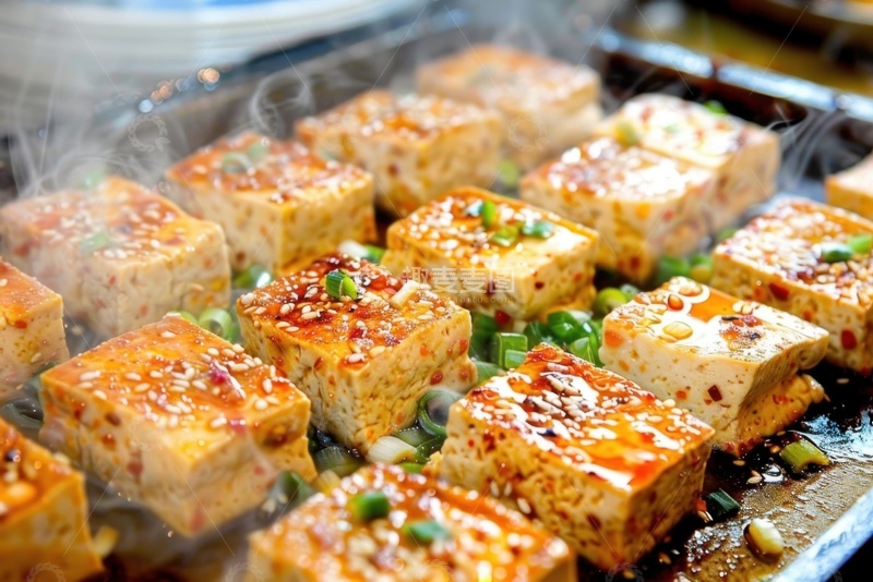 高清大图下载【趣麦麦图】铁板上的烧豆腐