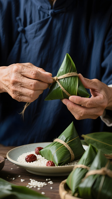 手工制作香粽端午摄影