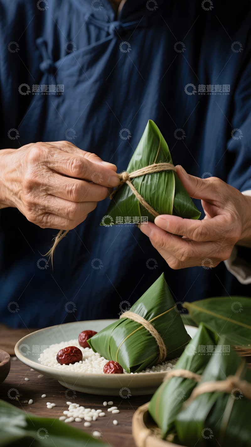 高清大图下载【趣麦麦图】手工制作香粽端午摄影