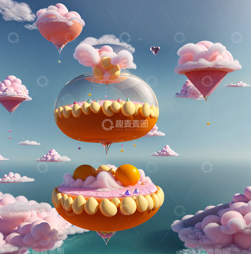 高清大图下载【趣麦麦图】浮岛棉花糖云13