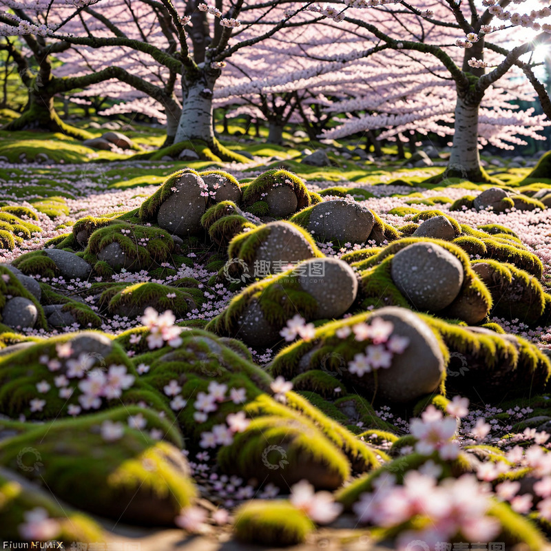 高清大图下载【趣麦麦图】春季樱花林