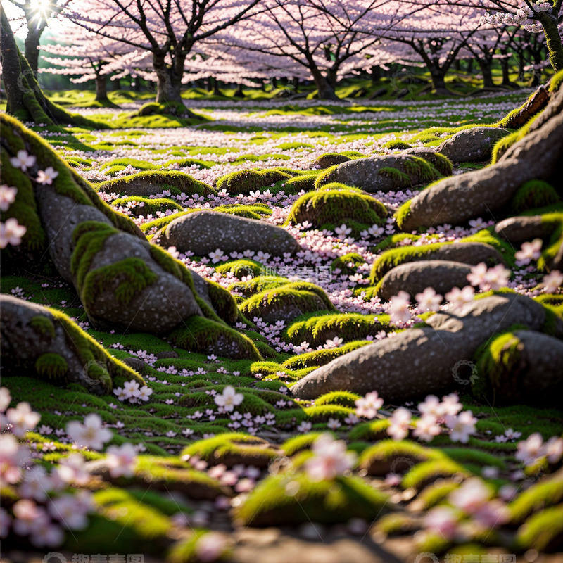 高清大图下载【趣麦麦图】春季樱花林1