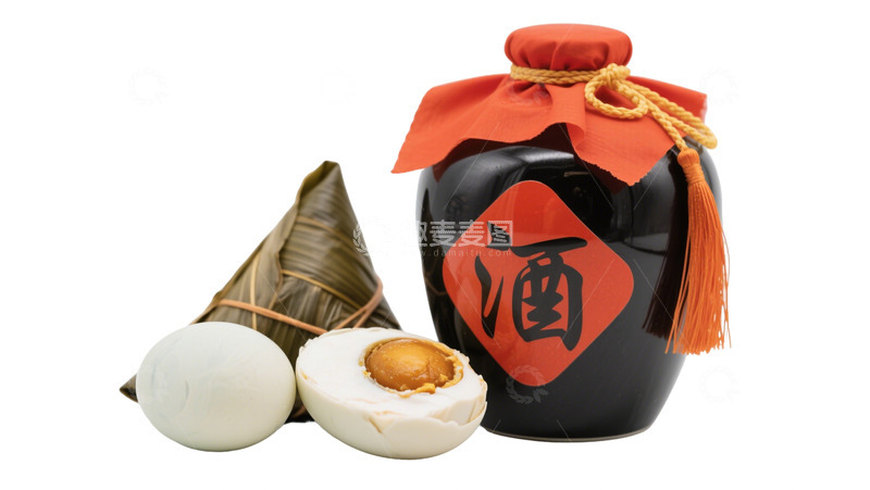 高清大图下载【趣麦麦图】端午节粽子酒咸鸭蛋免扣元素