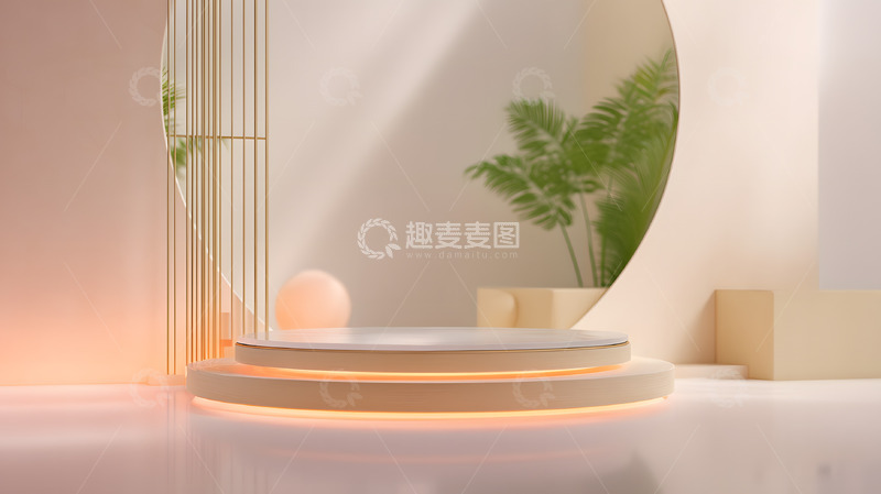 简约护肤保健品电商C4D场景