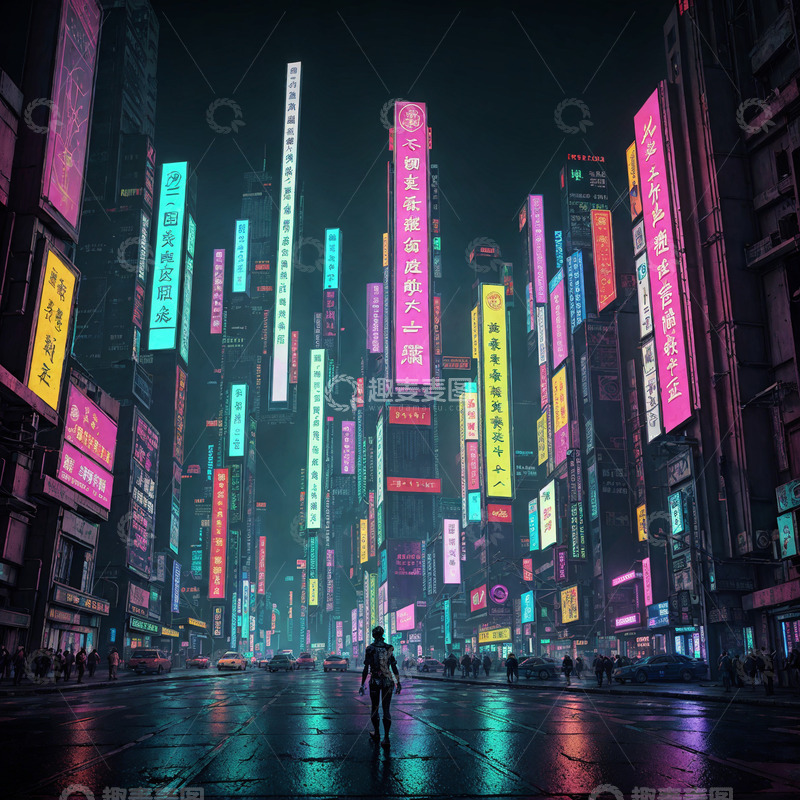 高清大图下载【趣麦麦图】-赛博朋克城市21